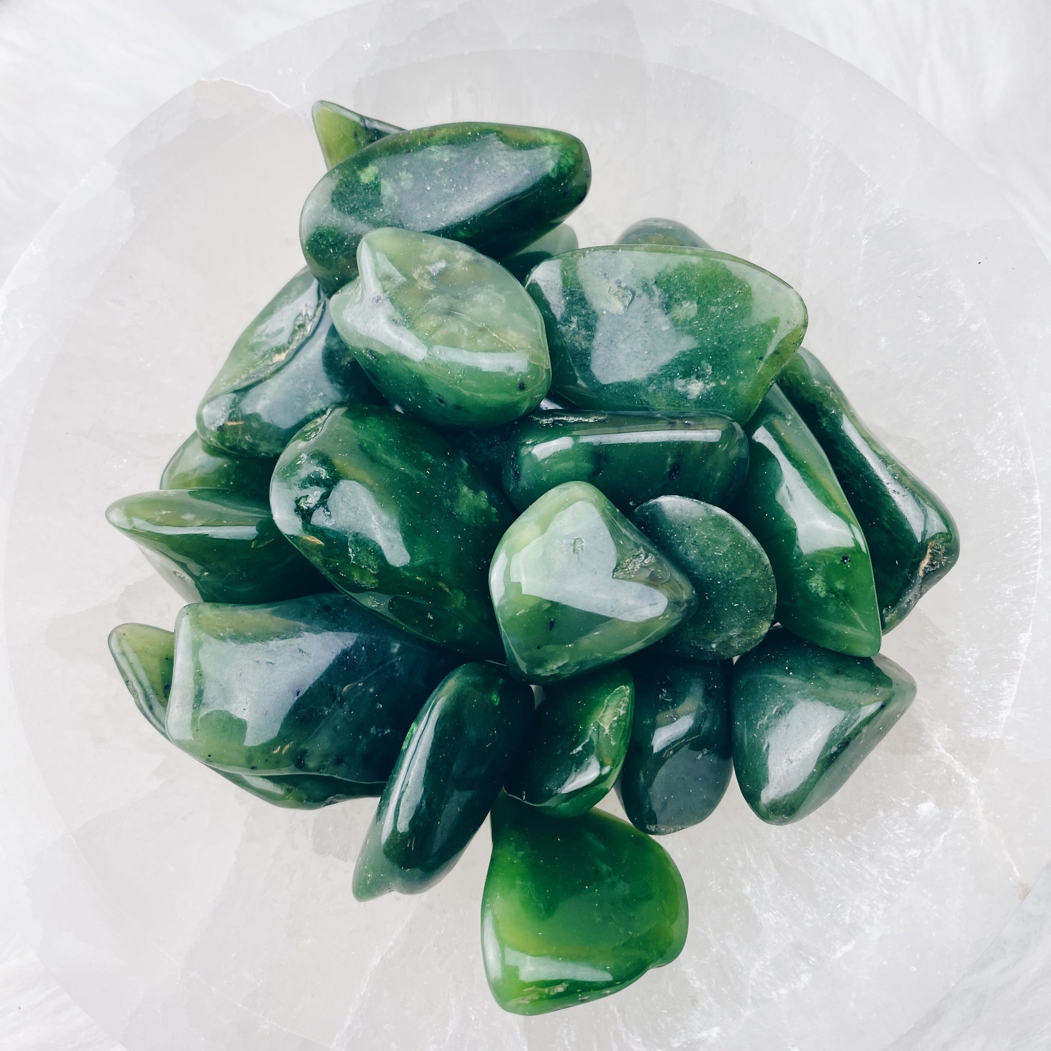 Jade Flat Tumbled Stones - The Bead N Crystal & Enclave Gems