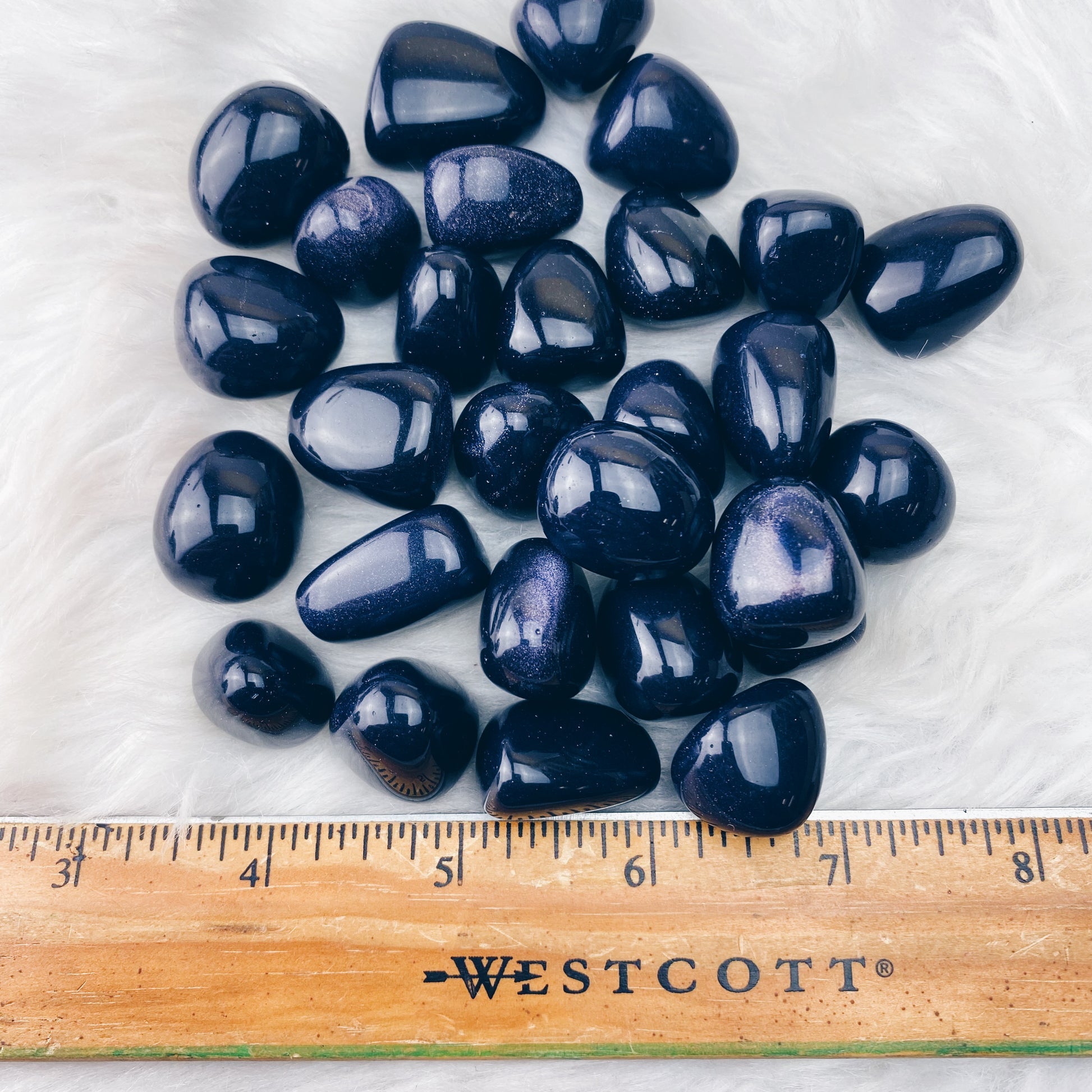 Blue Goldstone (Set of 2) Tumbled Stones - The Bead N Crystal & Enclave Gems