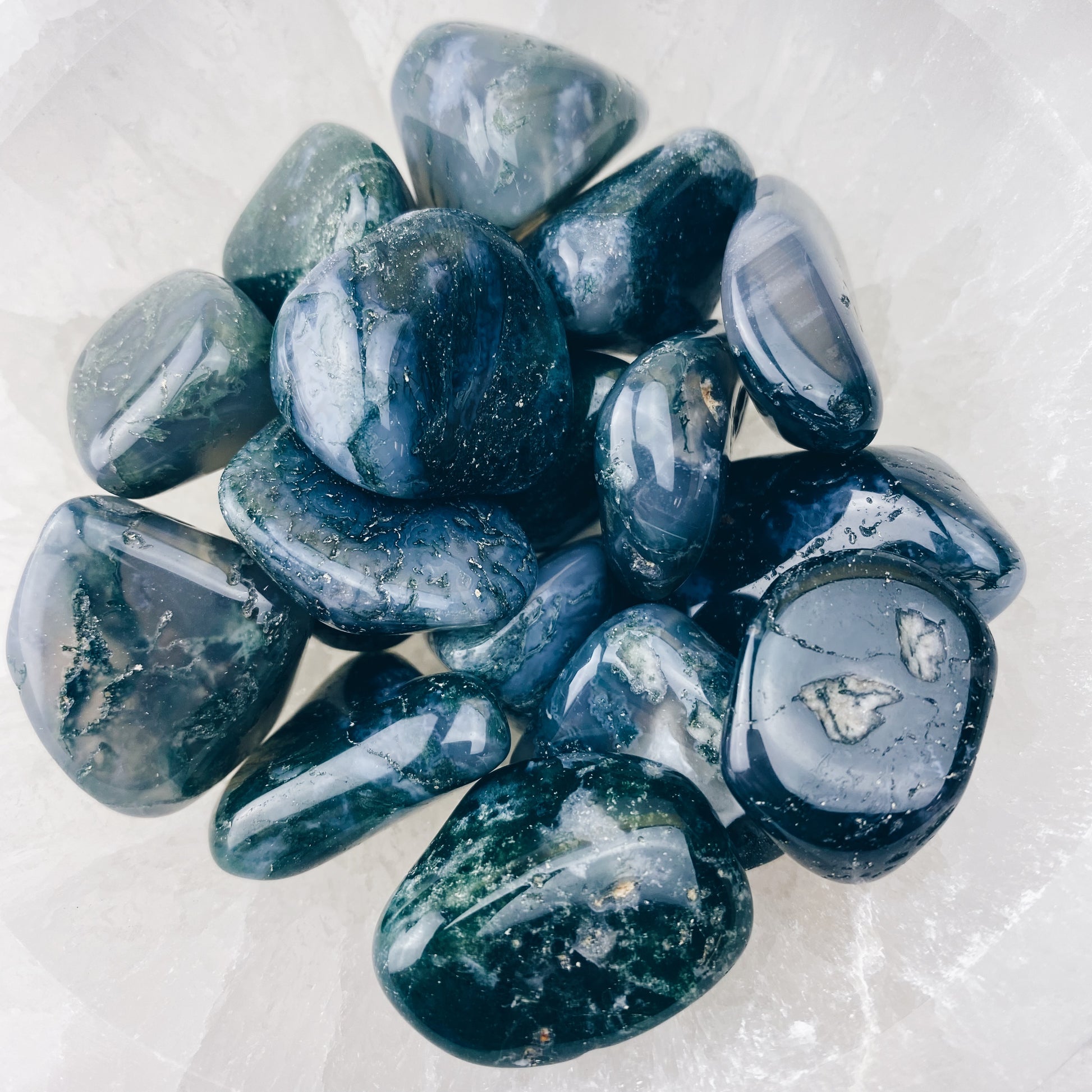 Moss Agate Tumbled Stones - The Bead N Crystal & Enclave Gems