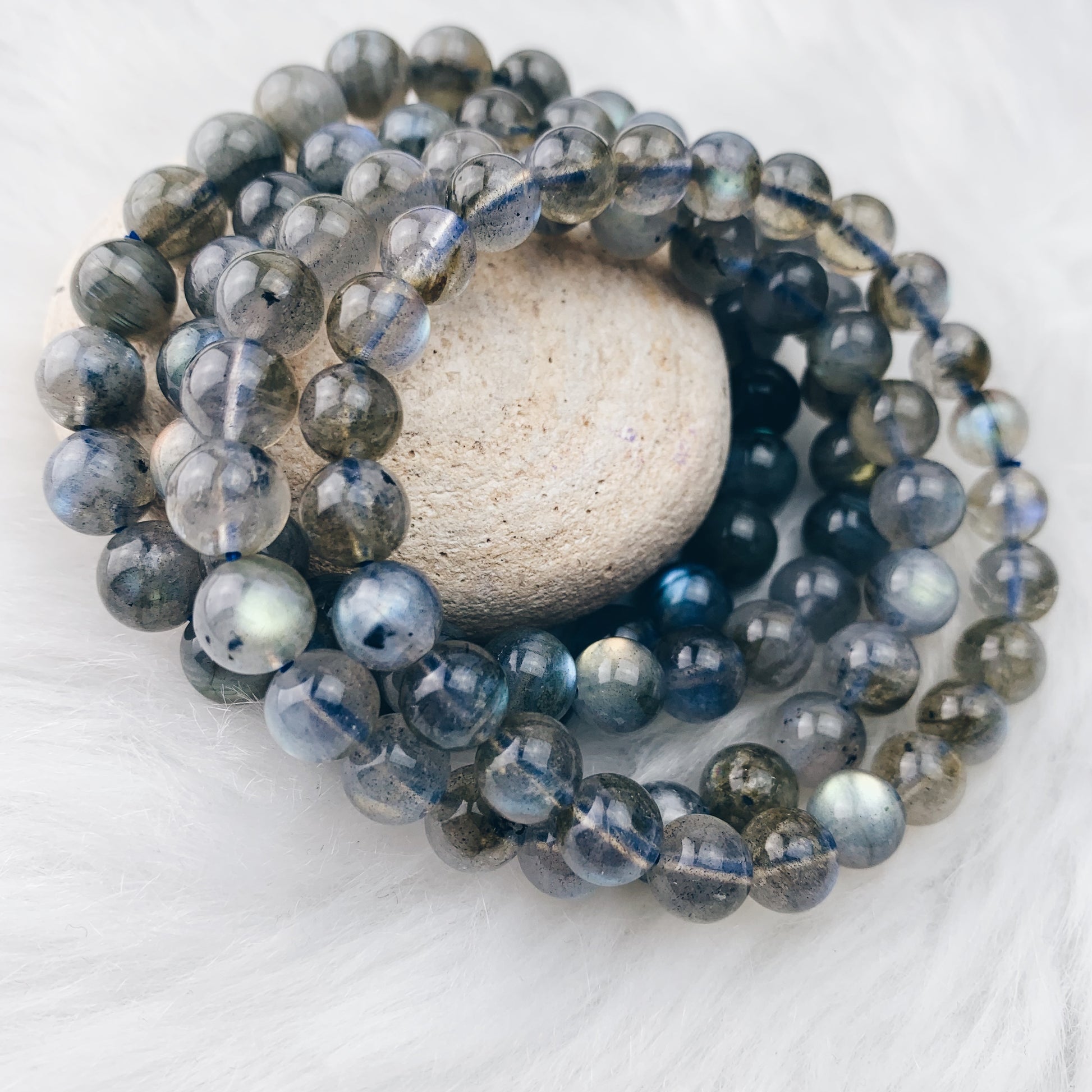 Labradorite Stretch Bracelet 8 mm - The Bead Shoppe & Enclave Gems