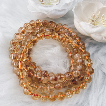 Citrine Stretch Bracelet 6 mm - The Bead Shoppe & Enclave Gems