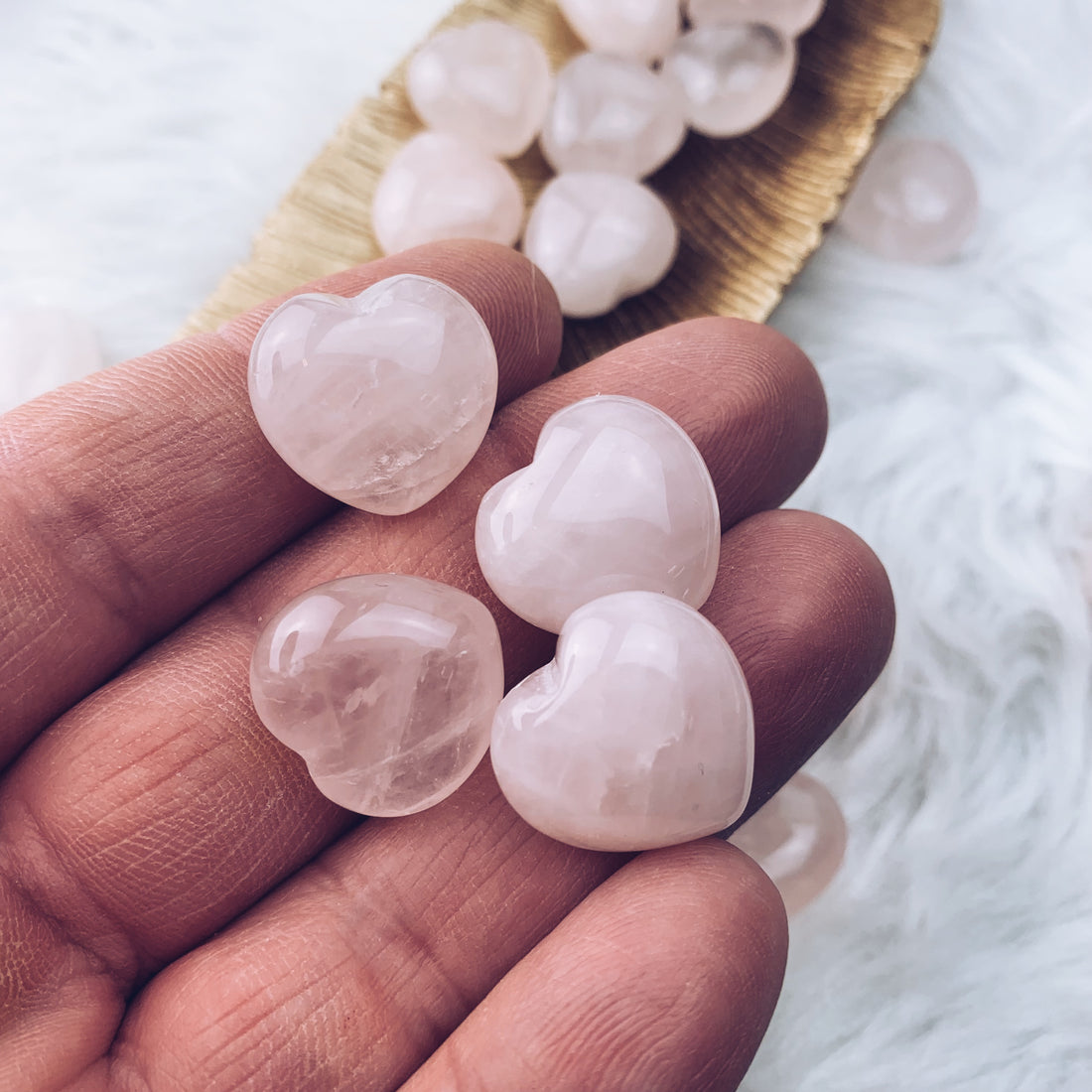 Rose Quartz Hearts 0.75" (940) - The Bead Shoppe & Enclave Gems