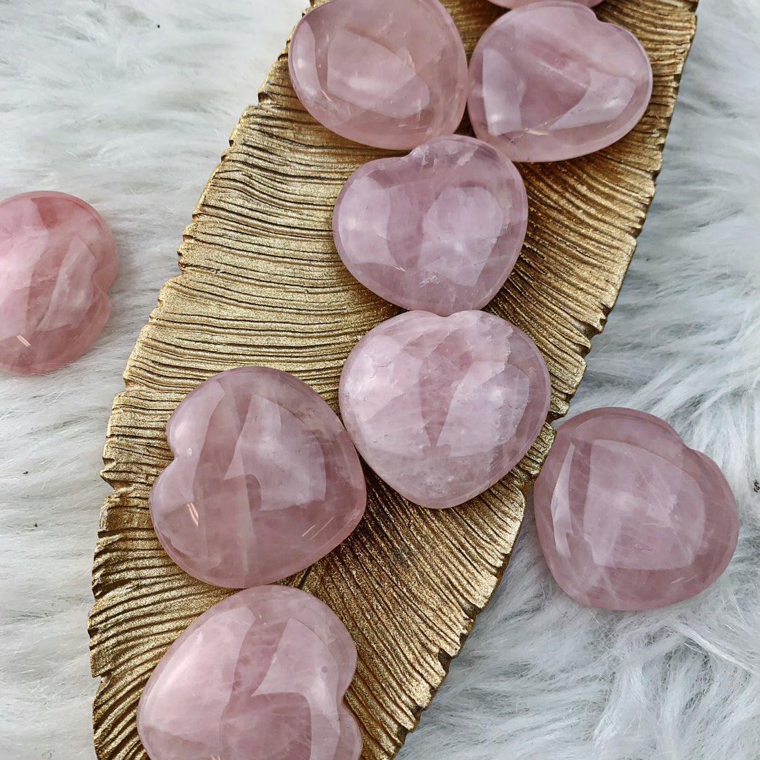 Rose Quartz Hearts 1.25" (939) - The Bead Shoppe & Enclave Gems