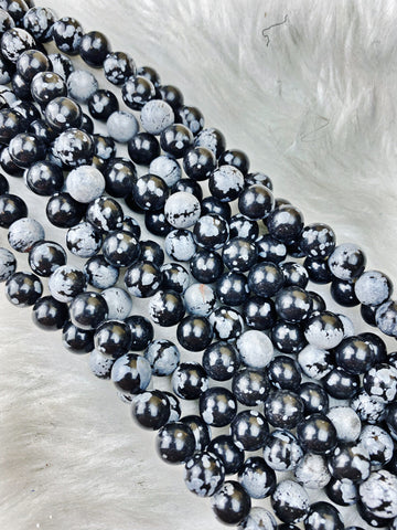 Snowflake Obsidian 8 mm - The Bead N Crystal & Enclave Gems