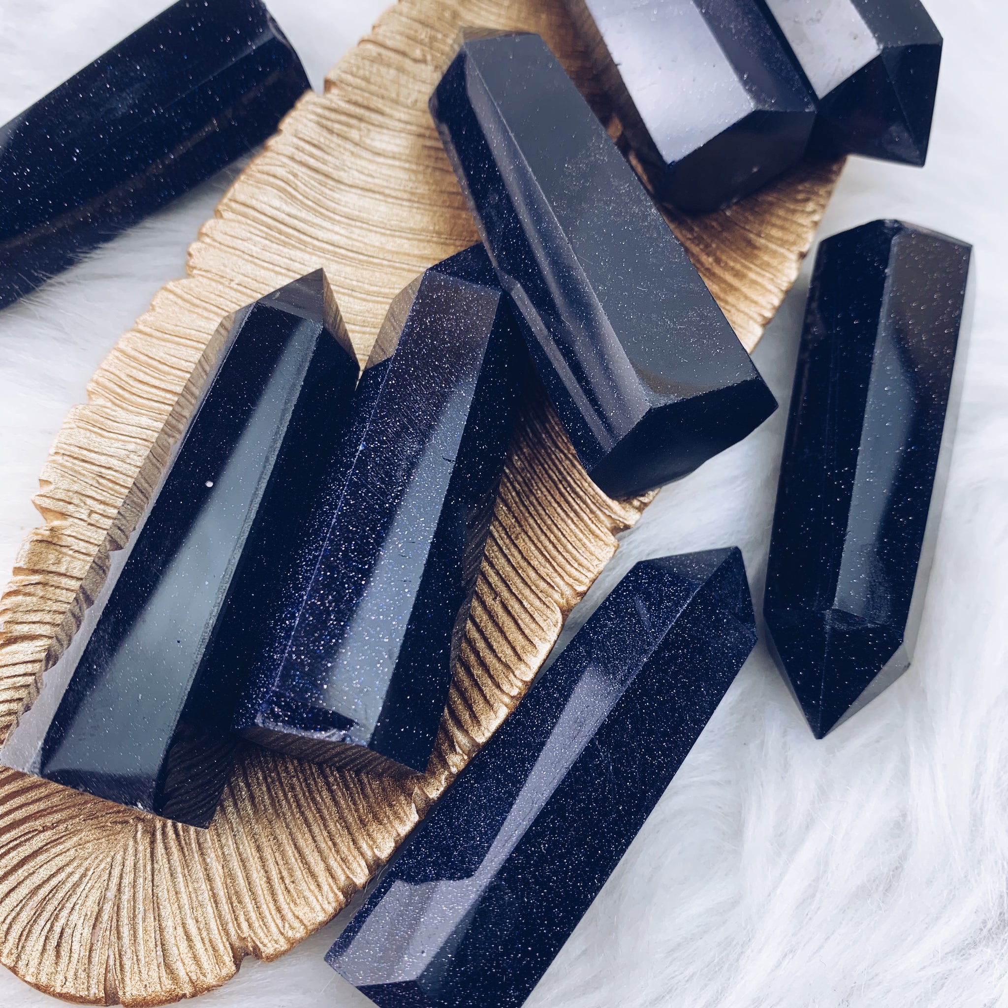 Blue Goldstone Tower (948) - The Bead Shoppe & Enclave Gems