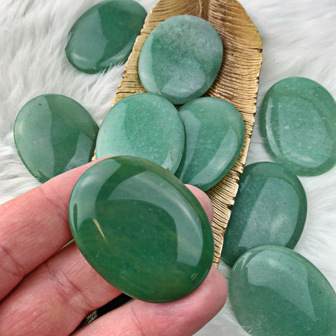 Aventurine Palm Stone (954) - The Bead Shoppe & Enclave Gems