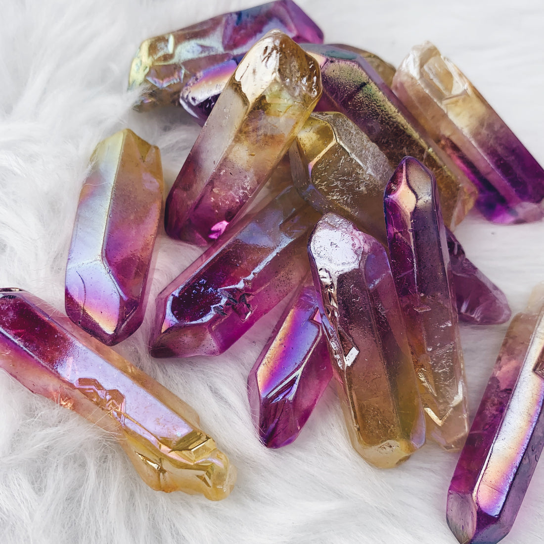 Pink/Yellow Aura Quartz Point (960) - The Bead Shoppe & Enclave Gems