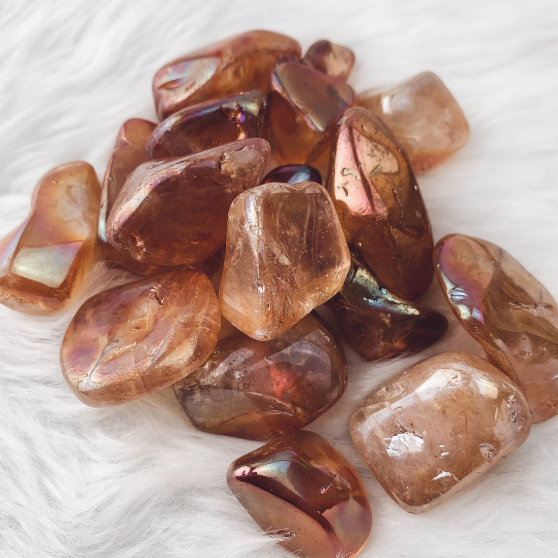 Champagne Aura Quartz Tumbled Stone (967) - The Bead Shoppe & Enclave Gems