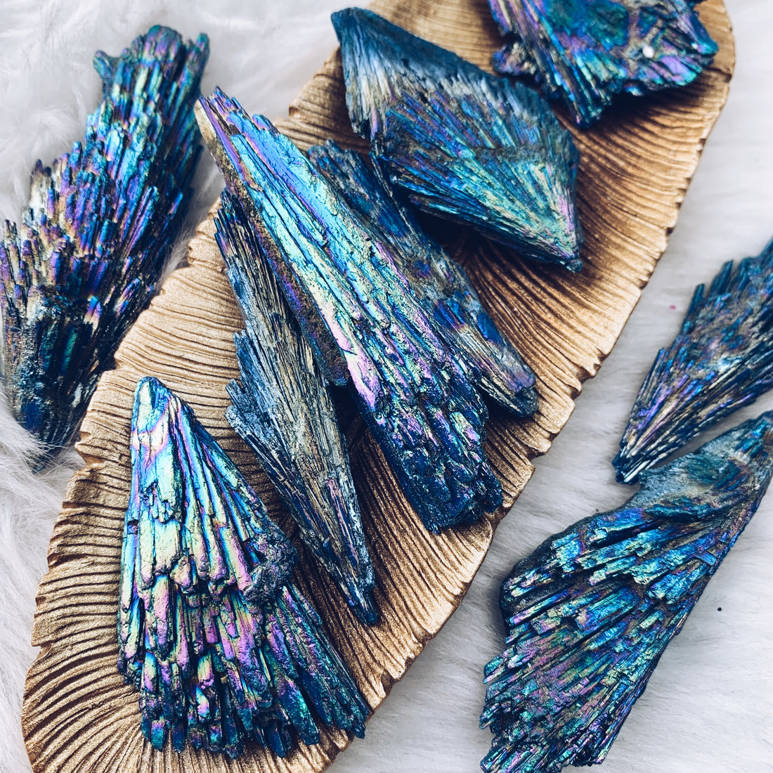 Blue Kyanite Free-Form (Titanium Coated) (963) - The Bead Shoppe & Enclave Gems