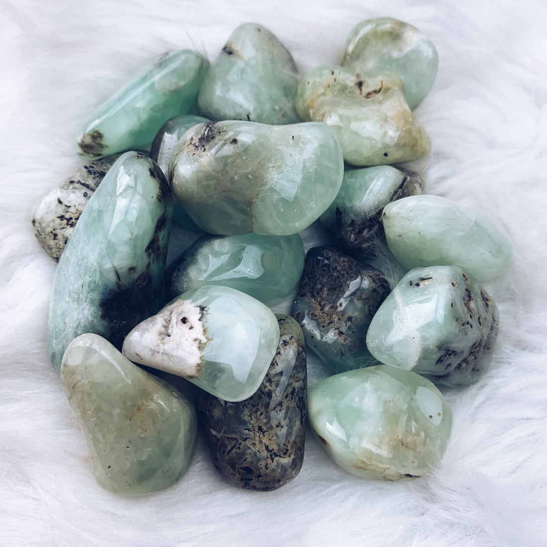 Prehnite Tumbled Stone (978) - The Bead Shoppe & Enclave Gems