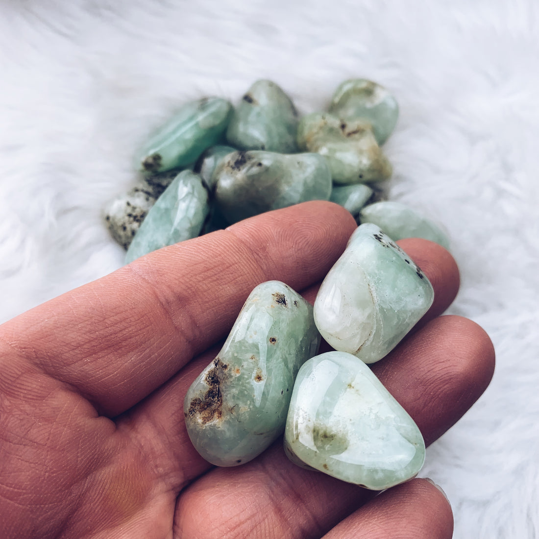 Prehnite Tumbled Stone (978) - The Bead Shoppe & Enclave Gems