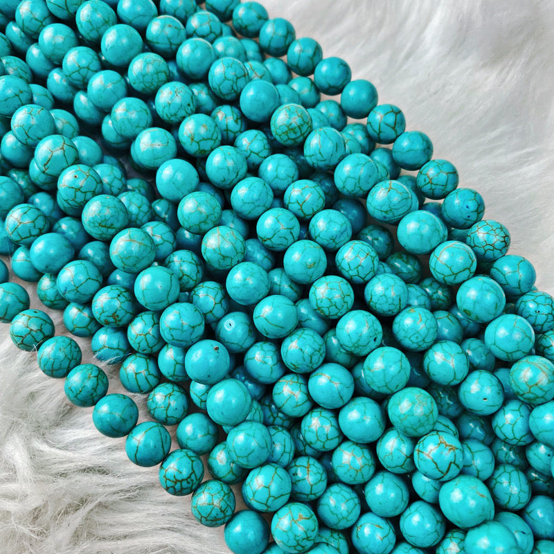 Turquoise (Rec. Tibetan) 8 mm - The Bead N Crystal & Enclave Gems