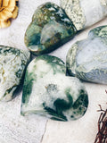 Moss Agate Heart Lg - The Bead N Crystal & Enclave Gems