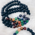 7 Chakra & Lava Rock Stretch Bracelet 8 mm - The Bead Shoppe & Enclave Gems