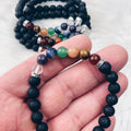 7 Chakra & Lava Rock Stretch Bracelet 8 mm - The Bead Shoppe & Enclave Gems