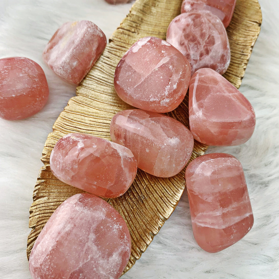 Pink Calcite Tumbled Stone (990) - The Bead Shoppe & Enclave Gems