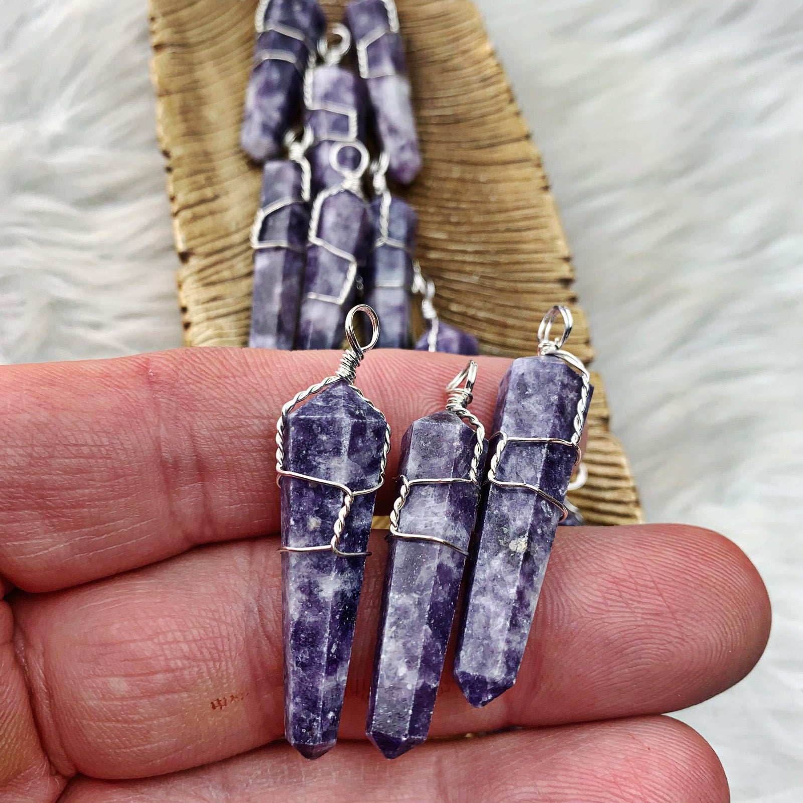 Lepidolite Pendant (999) - The Bead N Crystal & Enclave Gems