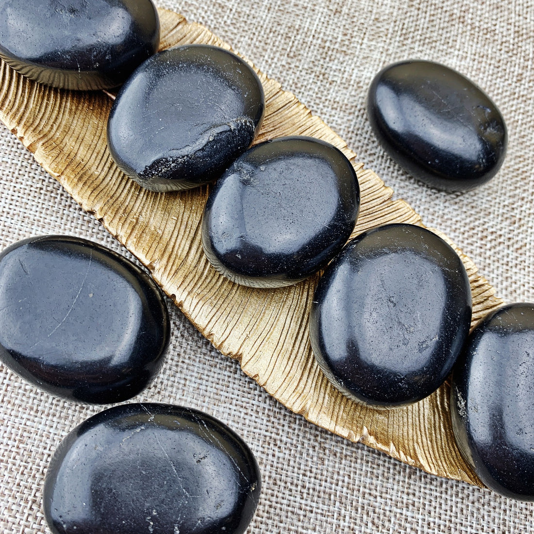 Shungite Palm Stones (253) - The Bead N Crystal & Enclave Gems