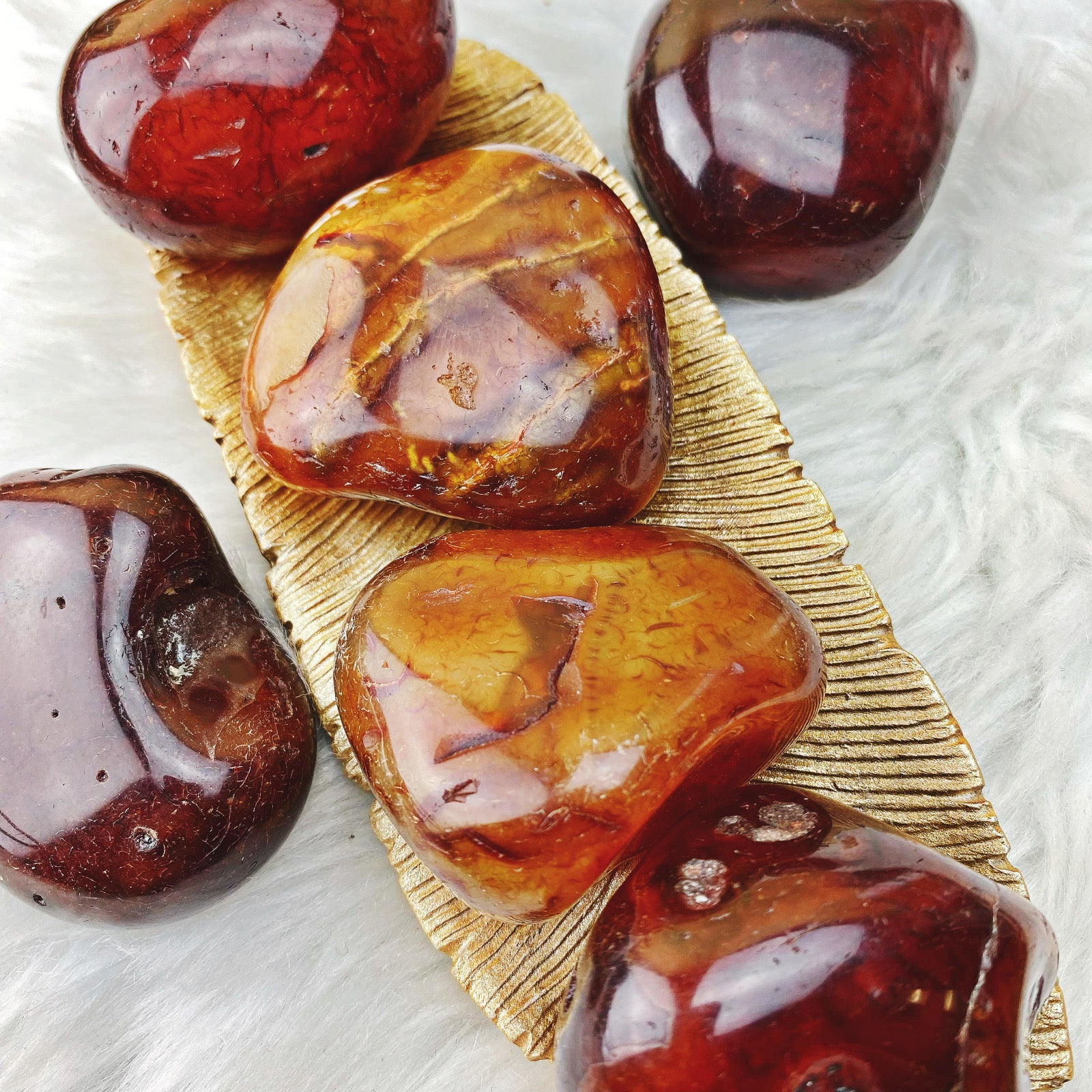 Carnelian Palm Stone (45) - The Bead N Crystal & Enclave Gems