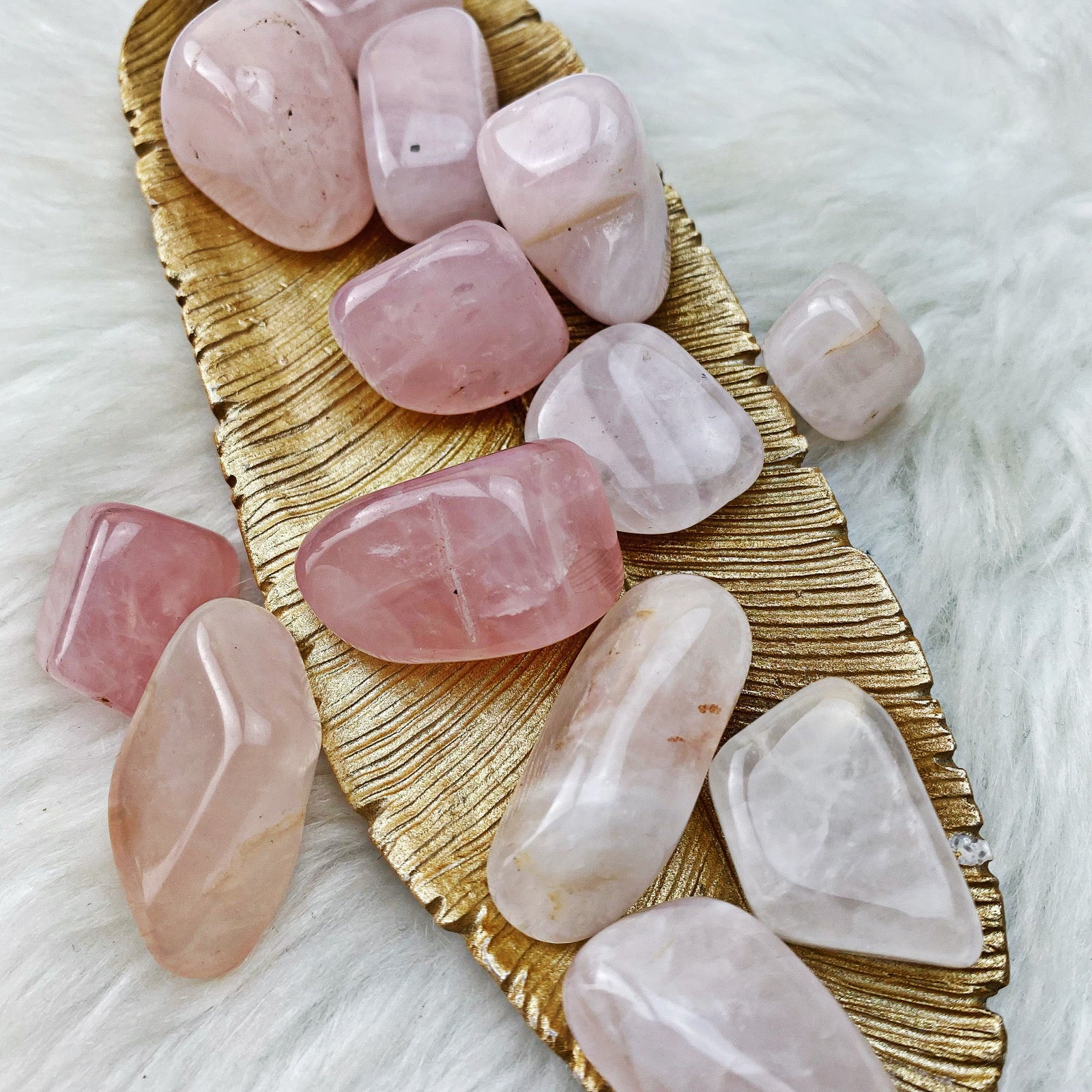 Rose Quartz Tumbled Stones (Set of 2) (50) - The Bead N Crystal & Enclave Gems