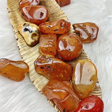 Carnelian Tumbled Stones (52) - The Bead N Crystal & Enclave Gems