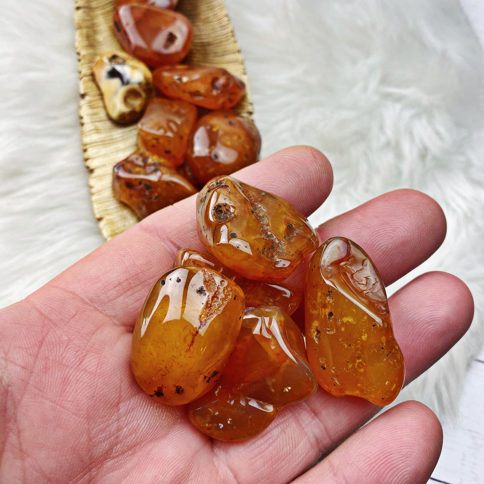 Carnelian Tumbled Stones (52) - The Bead N Crystal & Enclave Gems