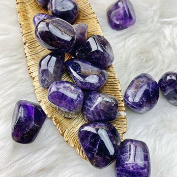 Amethyst Tumbled Stones (Set of 2) (51) - The Bead N Crystal & Enclave Gems