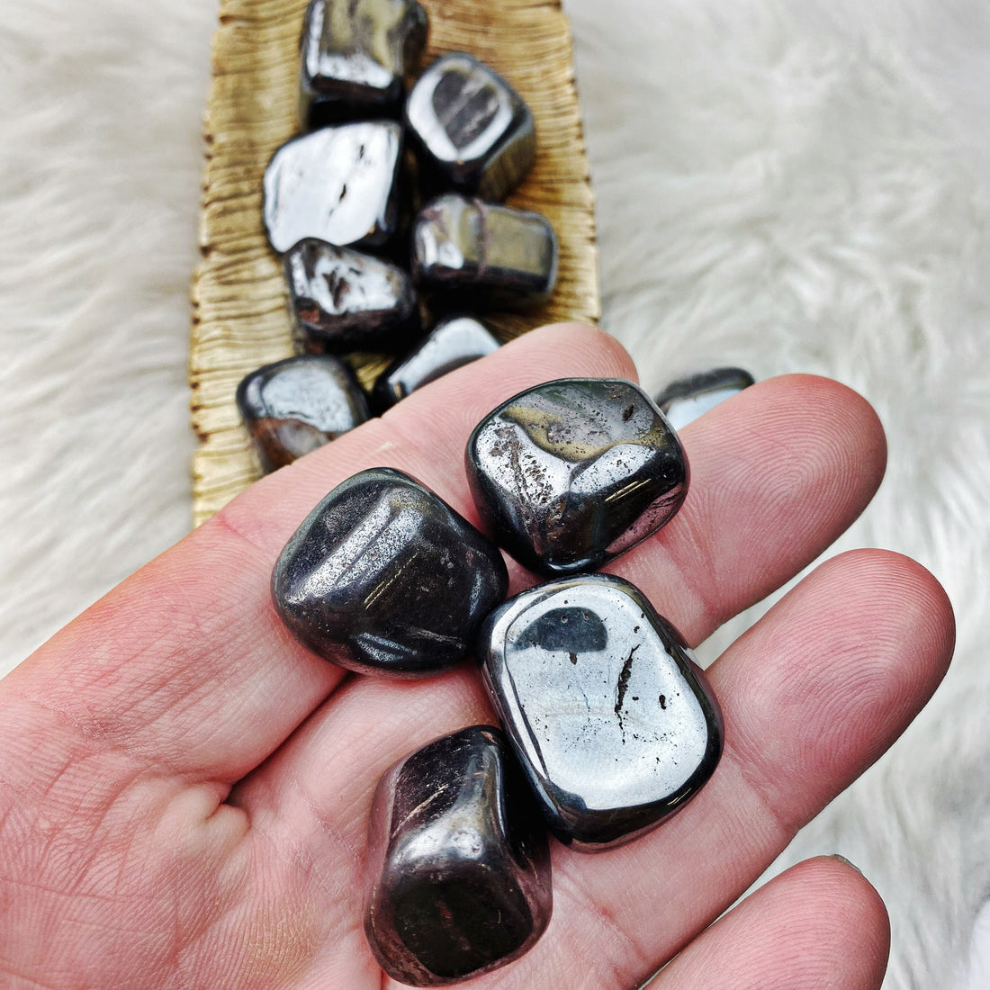 Hematite Tumbled Stones (59) - The Bead N Crystal & Enclave Gems