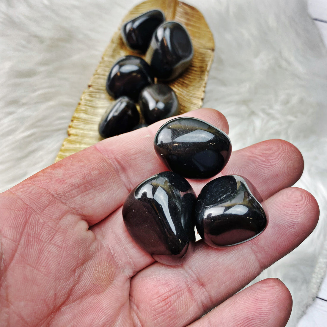 Onyx Tumbled Stones (57) - The Bead N Crystal & Enclave Gems