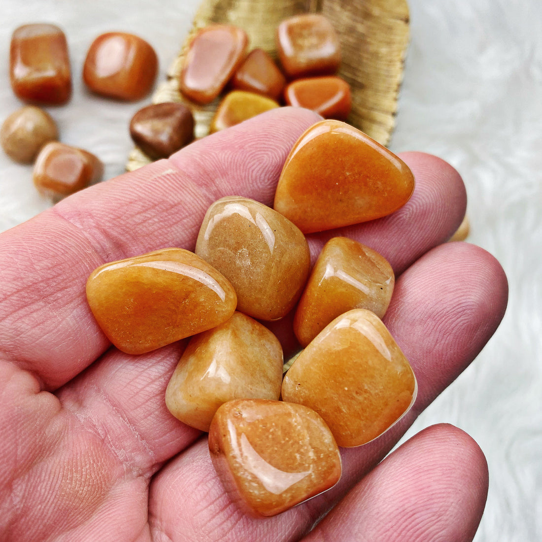 Red Aventurine Tumbled Stones (Set of 3) (62) - The Bead N Crystal & Enclave Gems