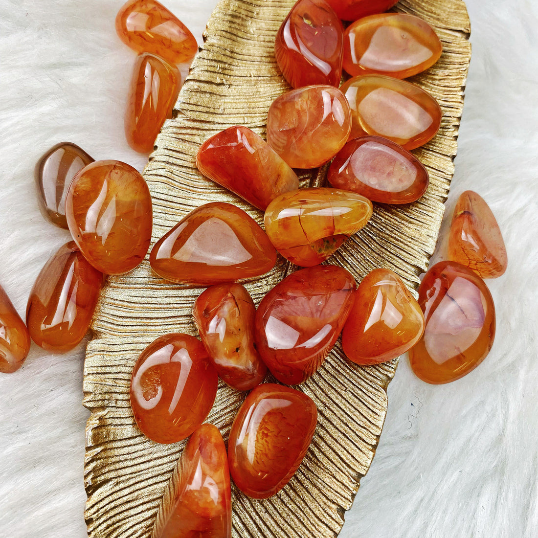 Carnelian Tumbled Stones (Set of 3) (63) - The Bead N Crystal & Enclave Gems