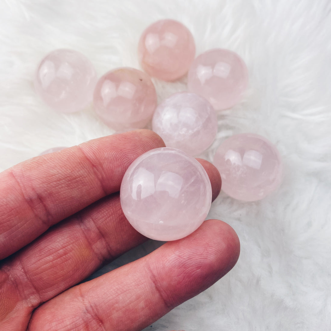 Rose Quartz Sphere 1 1/8" - The Bead N Crystal & Enclave Gems