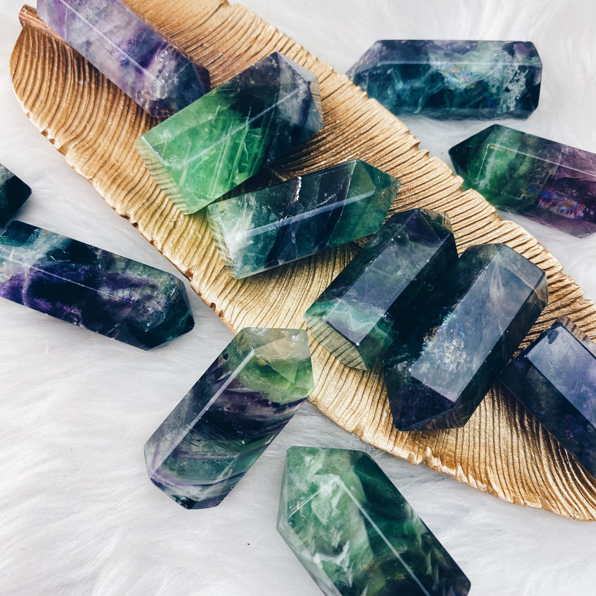 Rainbow Fluorite Baby Towers - The Bead N Crystal & Enclave Gems