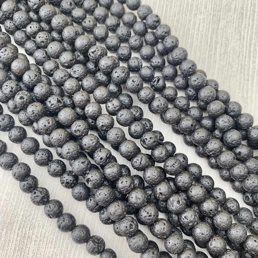 Lava Rock Black 6 mm - The Bead N Crystal & Enclave Gems