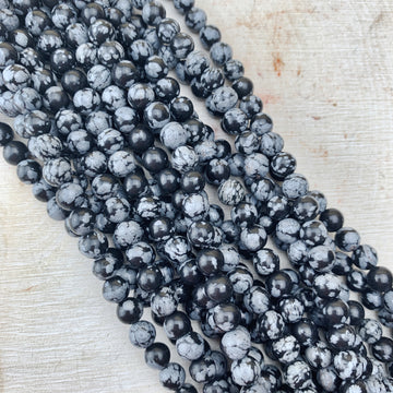 Snowflake Obsidian 6 mm - The Bead N Crystal & Enclave Gems