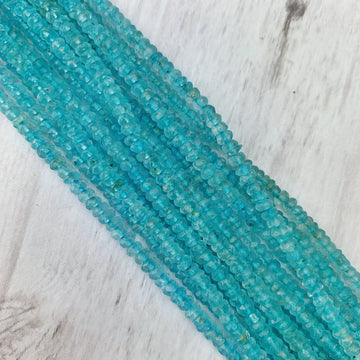 Apatite Gemstone Rondelle - 2mm x 3mm - The Bead N Crystal & Enclave Gems