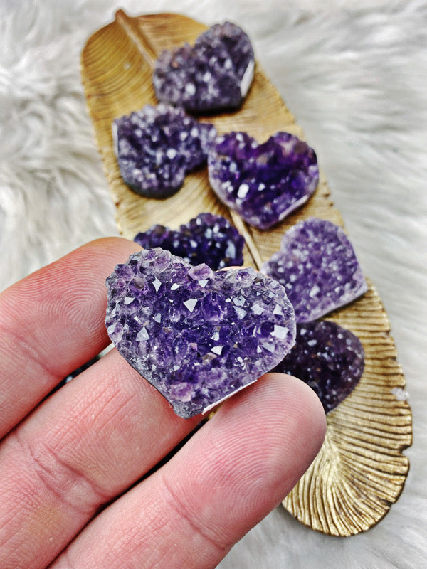 Amethyst Druzy Heart - The Bead N Crystal & Enclave Gems