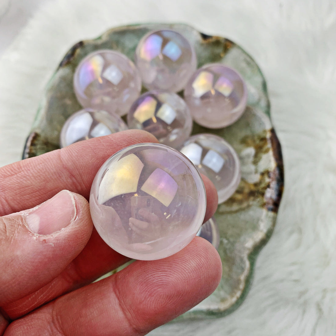 Aura Quartz Sphere (677) - The Bead Shoppe