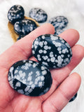 Snowflake Obsidian Palm Stone (654) - The Bead N Crystal & Enclave Gems