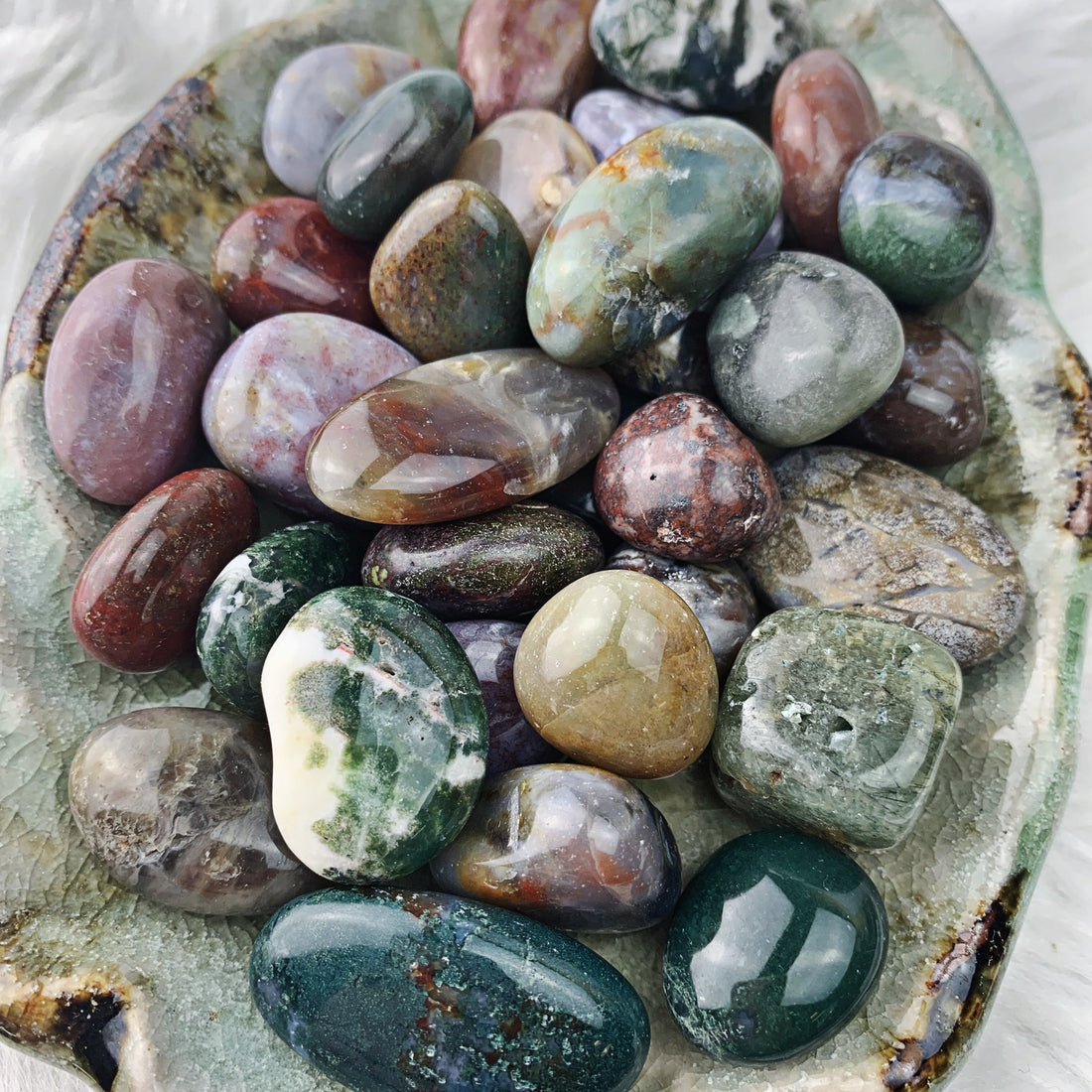 Ocean Jasper Tumbled Stones (set of 3) (928) - The Bead Shoppe