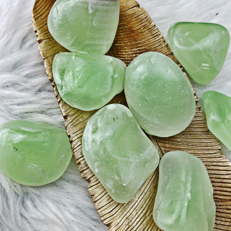 Green Calcite Light Green Polished Stone Green Calcite Tumbled