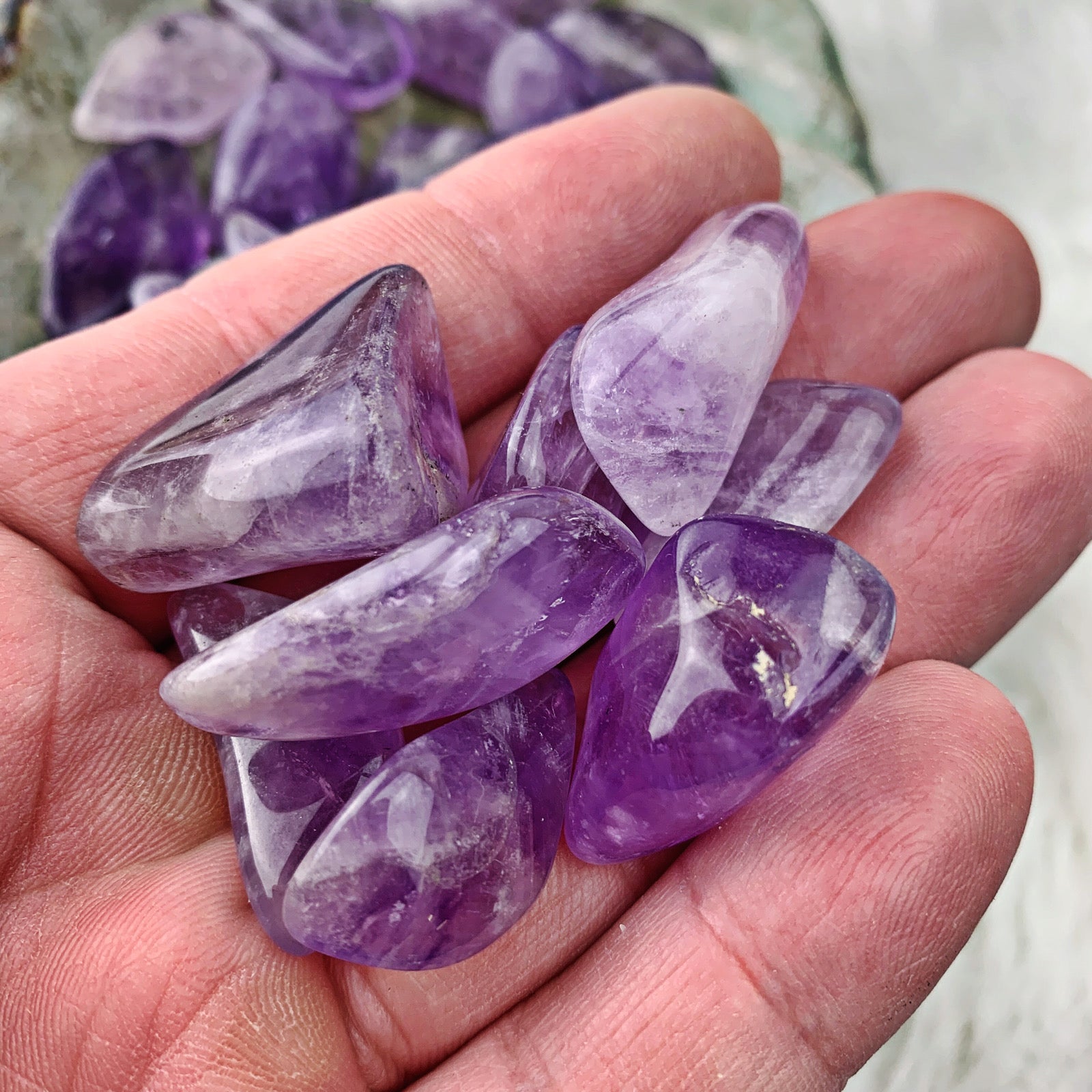 Madagascar Amethyst Tumbled Stone (Set of 3) (893) - The Bead Shoppe