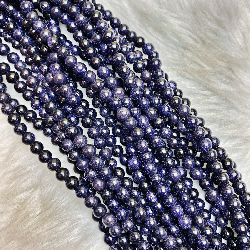 Blue Goldstone 6 mm - The Bead N Crystal & Enclave Gems