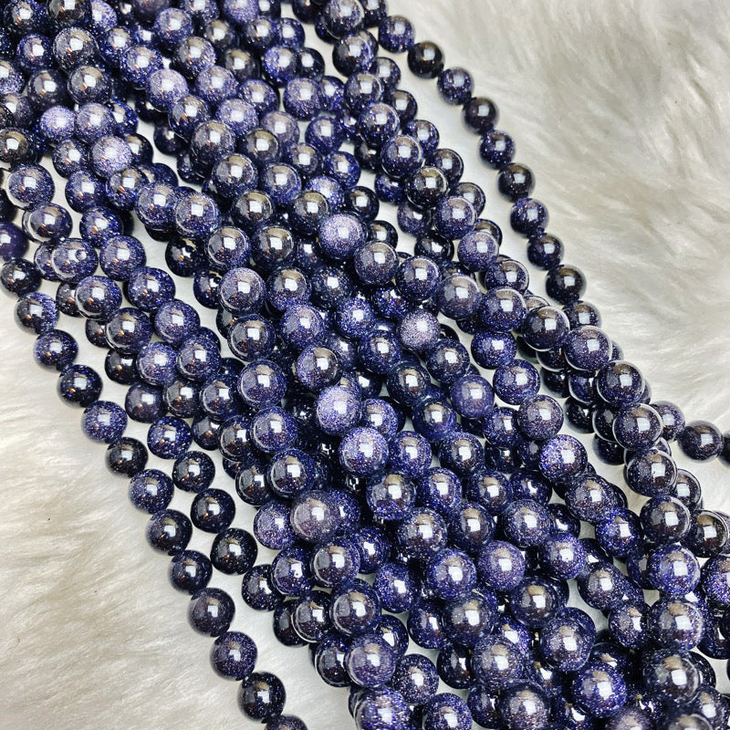 Blue Goldstone 8 mm - The Bead N Crystal & Enclave Gems