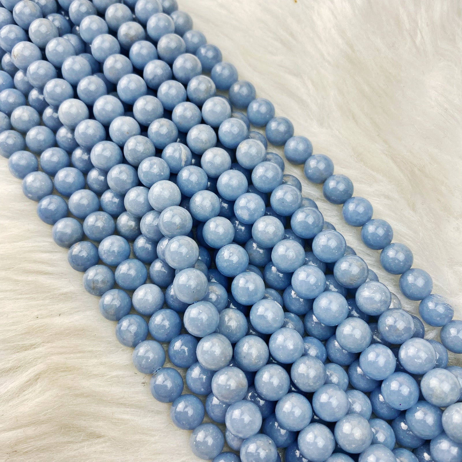 Angelite 8 mm - The Bead N Crystal & Enclave Gems