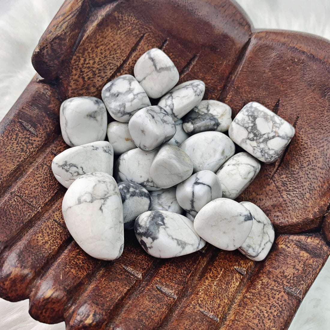 Howlite Tumbled Stones (Set of 3) (827) - The Bead Shoppe