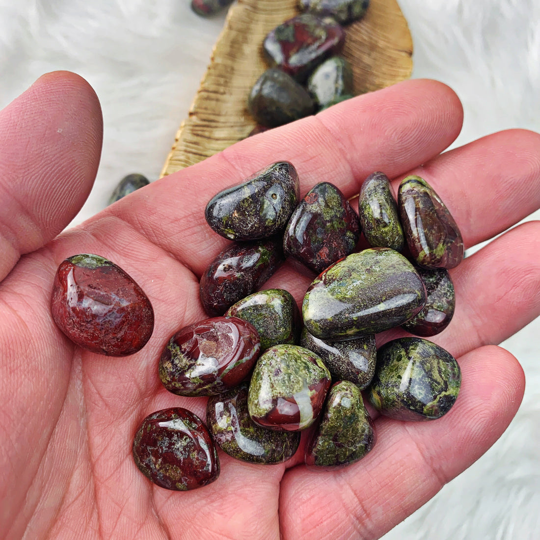 Dragon's Blood Jasper Tumbled Stones (Set of 3) (822) - The Bead Shoppe