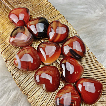 Carnelian Hearts Sm - CUTE - The Bead N Crystal & Enclave Gems