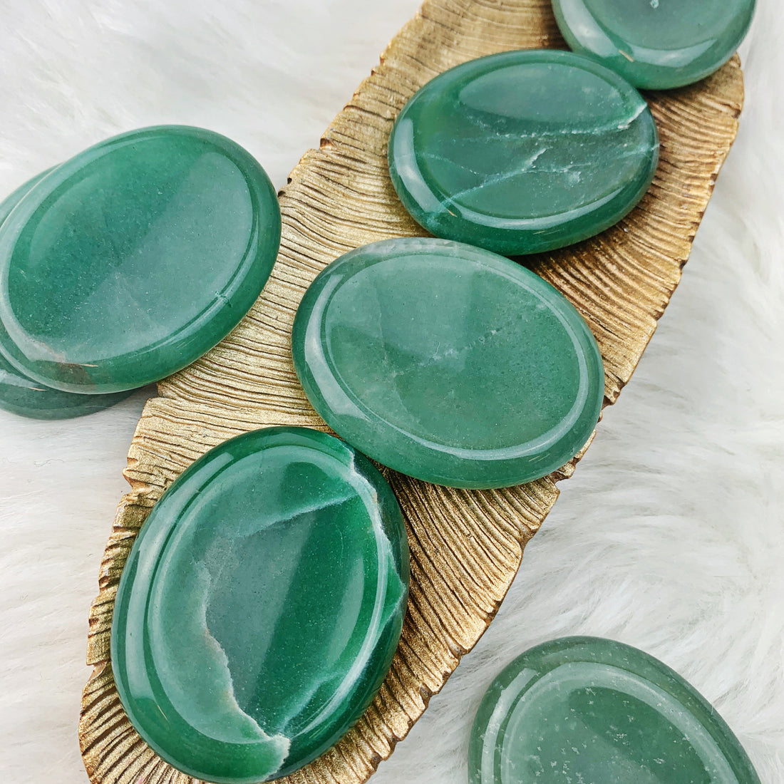 Aventurine Worry Stone Palm Stone (834) - The Bead Shoppe