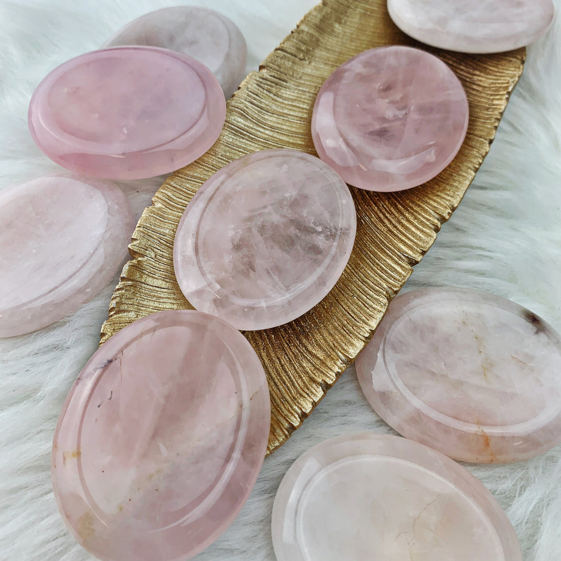 Rose Quartz Worry Stone Palm Stone (835) - The Bead Shoppe